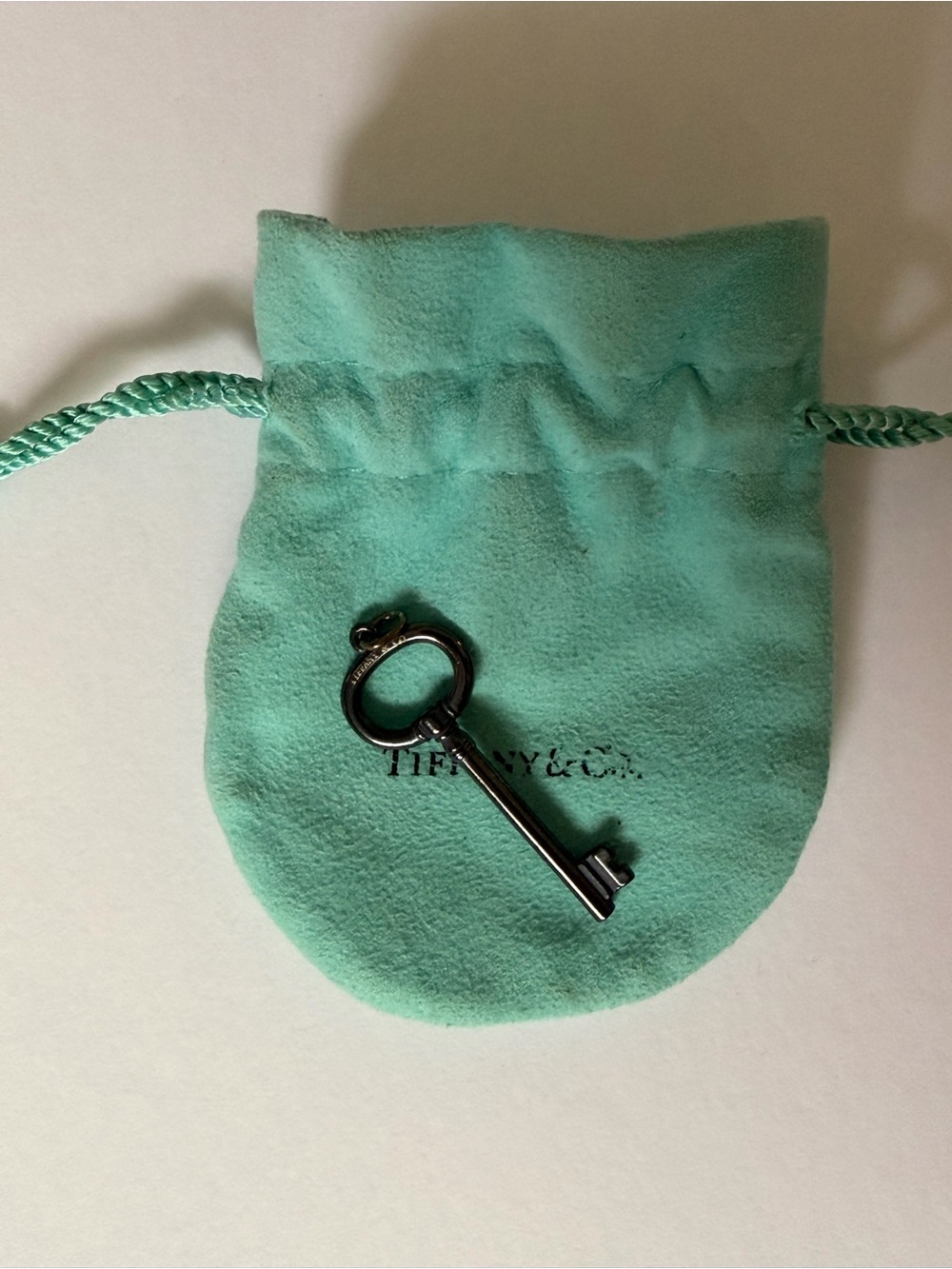 Retired Tiffany & Co. Black Silver Key Pendant